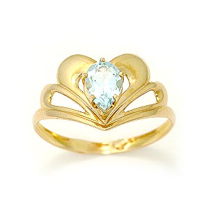 Фотография ювелирного изделия: Кольцо, топаз голубой груша 7*5, Золото 585