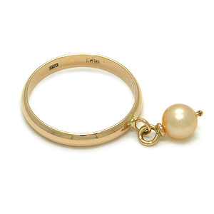 Фотография ювелирного изделия: Кольцо, жемчуг розовый круг 6,0, Золото 585