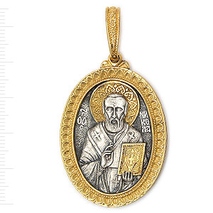 Фотография ювелирного изделия: Подвеска «Святитель Николая Чудотворный», Серебро 925