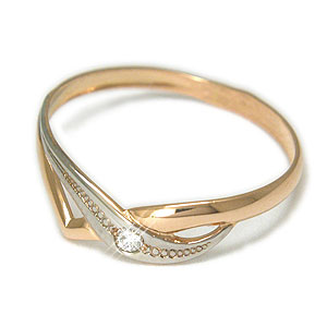 Фотография ювелирного изделия: Кольцо, 1 бриллиант кр57 3/5 А, Золото 585