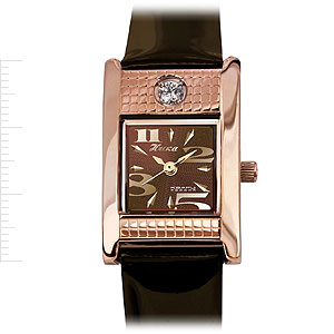 Фотография ювелирного изделия: Наручные часы «Примула», 1 бриллиант кр 57 0,15ct, Золото 585