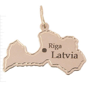 Фотография ювелирного изделия: Подвеска «Латвия», Золото 585