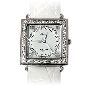 Фотография ювелирного изделия: Наручные часы «Серебристый Ландыш», 46 фианитов, Серебро 925