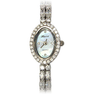 Фотография ювелирного изделия: Наручные часы «Подснежник», 72 фианита, Серебро 925