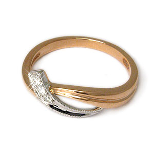 Фотография ювелирного изделия: Кольцо, 3  Бриллианта Кр 57 4/5 0,06ct, Золото 585