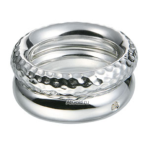 Фотография ювелирного изделия: Кольцо, 1 бриллиант Кр57 4/4Б 0,020ct, Серебро 925