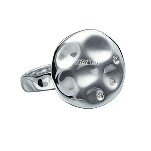 Фотография ювелирного изделия: Кольцо, 3 бриллианта Кр57 4/4Б 0,030ct, Серебро 925