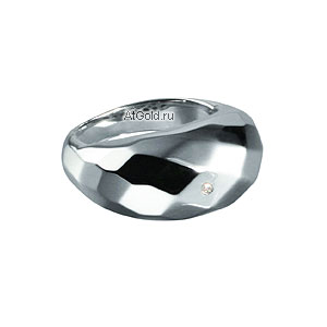 Фотография ювелирного изделия: Кольцо, 1 бриллиант Кр57 4/4Б 0,01ct, Серебро 925
