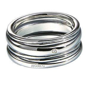 Фотография ювелирного изделия: Кольцо, 1 бриллиант Кр57 4/4Б 0,02ct, Серебро 925