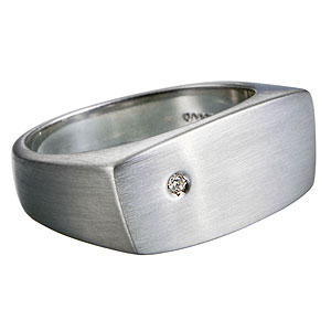 Фотография ювелирного изделия: Кольцо, 1 бриллиант Кр57 4/4Б 0,01ct, Серебро 925