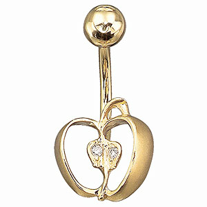 Фотография ювелирного изделия: Пирсинг «Райское яблочко», 2 бриллианта Кр 57 0,03ct, Золото 585