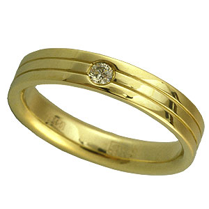 Фотография ювелирного изделия: Кольцо, 1 бриллиант Кр 57 0,02 ct, Золото 585